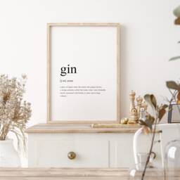 Gin Definition Print - Gift For Lover Kitchen Wall Art Home Bar Decor Humorous Typography Poster Unframed - thumbnail 3