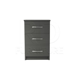 Grey Bedside Table, Bedside, Assembled Classic 3 Drawer