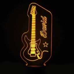 Personalised Guitar Night Light Color Changing Led Kids Room Decor