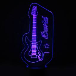 Personalised Guitar Night Light Color Changing Led Kids Room Decor - thumbnail 2