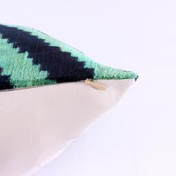 Ikat Velvet Pillow Cover, Handmade Cushion, Decorative Throw Pillow, Boho Cushion Turkish Home Decor - thumbnail 3