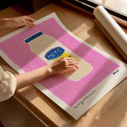 Mayonnaise Wall Art/Pink Print Kitchen Housewarming Gift Sauce Quirky - thumbnail 2