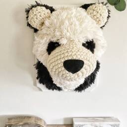 Panda Bear Minky Faux Taxidermy - Plush Head Wall Decor - thumbnail 2