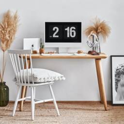 Wood Veneer Desk Mid Century Modern Home Office Desk - thumbnail 2