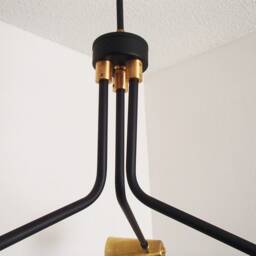 Modern Chandelier - Triple Arm Cone Shaded Dining Room Lighting Contemporary Living Rustic Pendant - thumbnail 3