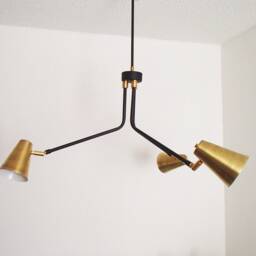 Modern Chandelier - Triple Arm Cone Shaded Dining Room Lighting Contemporary Living Rustic Pendant - thumbnail 2
