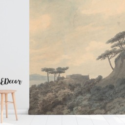 Watercolor Hills Removable Wallpaper, Wall Decor, Reusable, Repositionable, Self Adhesive, Mural, Classic, Peel & Stick, Mural #99 - thumbnail 3