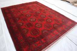 5x7 Ft Afghan Oriental Rug, Bukhara Handmade Geometric Genuine Khal Mohammedi Area Turkmen Living Room D??cor Carpet - thumbnail 1
