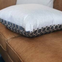 Home Decor Decorative Toss Pillow Cover- Thick Tweed - Throw Pillow- Blue, Tan, Cushion Cover Zipper - Feat. 18 X Inches - thumbnail 3