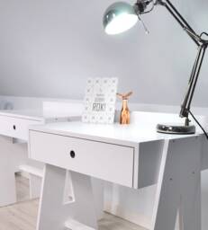 Premium Scandinavian Children's Desk - White Wooden Montessori Study - Handcrafted Table For Kidsroom