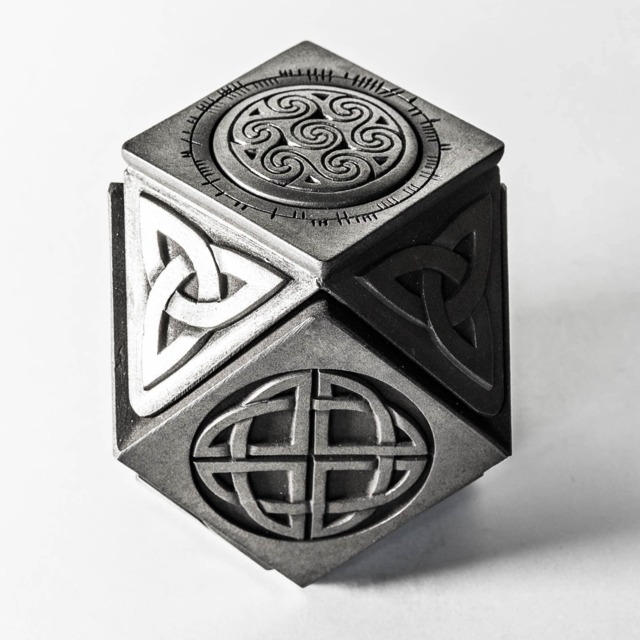 Medium Cube Celtic Treasure Box - Geometric Unique Scottish Gift - image 1