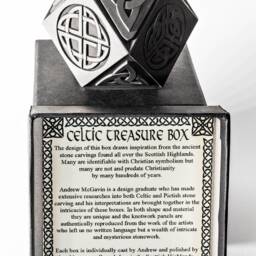 Medium Cube Celtic Treasure Box - Geometric Unique Scottish Gift - thumbnail 3