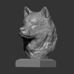 3D Printed Alaskan Malamute Bust Pet Memorial Dog Figurine - thumbnail 2