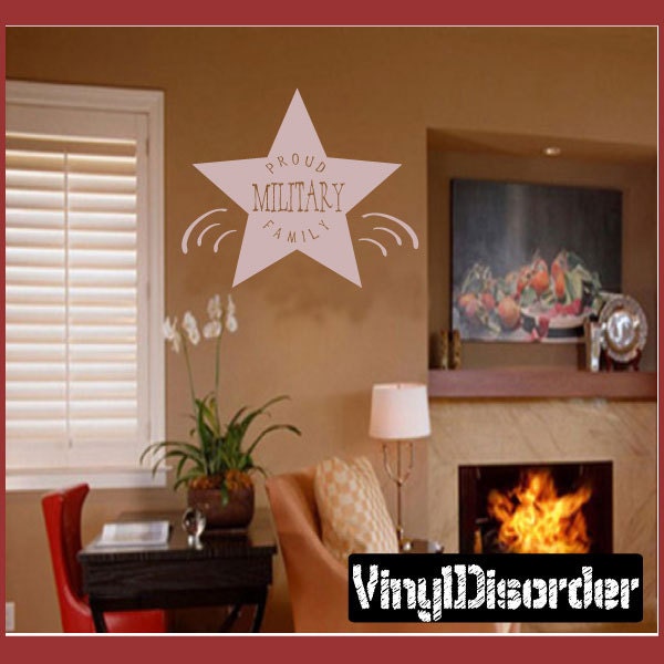 Proud Military Family - Vinyl Wall Decal Quotes Sticker Pa046Proudmp4Et - image 1