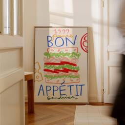 Sandwich Print, Print Wall Art, Foodie Kitchen Prints, Home Decor, Bon Appetit Inspo, Unframed - thumbnail 2