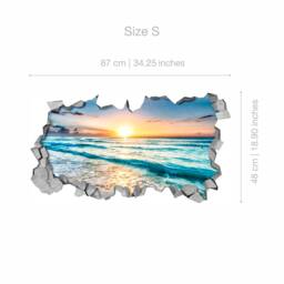 Sunset Broken Wall Decal - 3D Wallpaper Wall Decals Printed Art Sticker Sku Bv3Dm - thumbnail 3