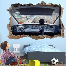 Train Driver Cabin Cockpit Wall Decal Sticker Mural Print Art Kids Bedroom Home Office Decor Fm1 - thumbnail 2