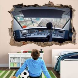 Train Driver Cabin Cockpit Wall Decal Sticker Mural Print Art Kids Bedroom Home Office Decor Fm1 - thumbnail 1