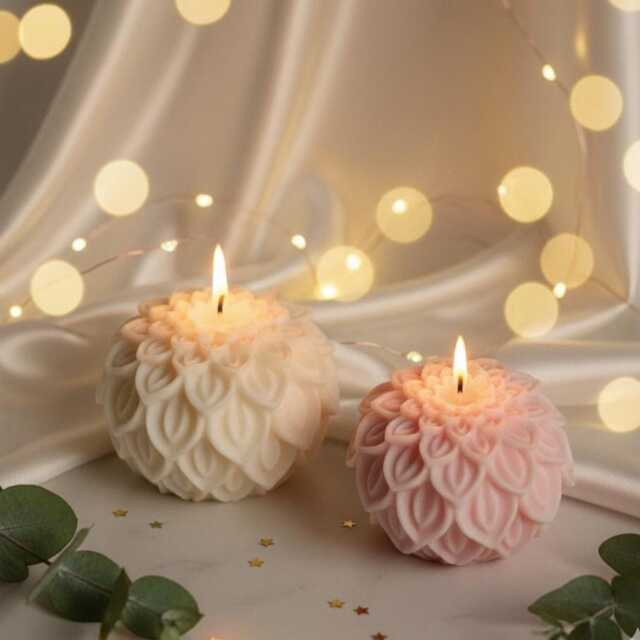 Dahlia Flower Candle - Handmade Soy Wax Floral Spring Home Decor Valentines Day Gift Mother's - image 1