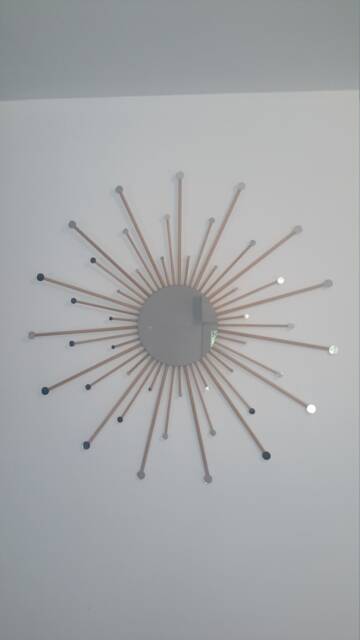 Sun Mirror ~ Wood Large Sun Round Mosaic - image 1