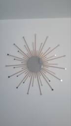 Sun Mirror ~ Wood Large Sun Round Mosaic