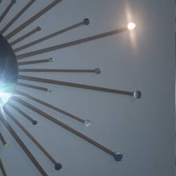 Sun Mirror ~ Wood Large Sun Round Mosaic - thumbnail 3