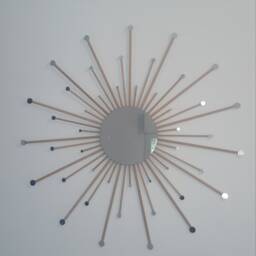 Sun Mirror ~ Wood Large Sun Round Mosaic - thumbnail 2