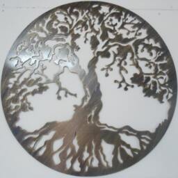 Rustic Tree Of Life Metal Wall Art Antique Gold Finish - 60 cm - thumbnail 2