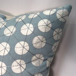 Kravet Goaround Spa - Spa Blue & Cream Dot Pillow Cover - thumbnail 2
