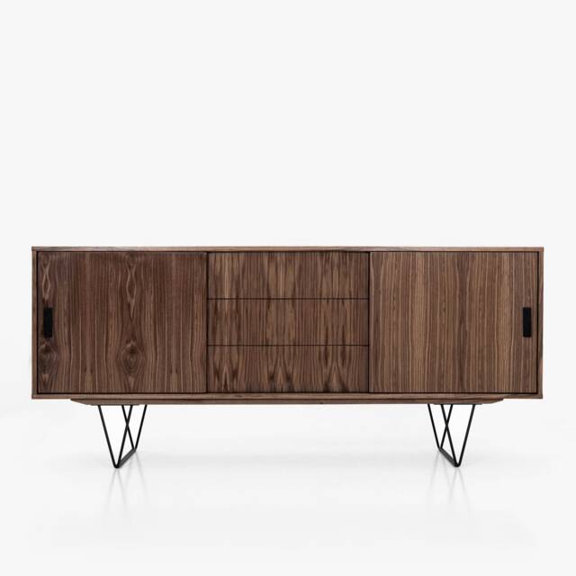 Mid-Century Sideboard, Dresser, Commode, Credenza Made Of Walnut Vaneer - Livlo Os05 - image 1