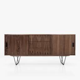 Mid-Century Sideboard, Dresser, Commode, Credenza Made Of Walnut Vaneer - Livlo Os05 - thumbnail 1