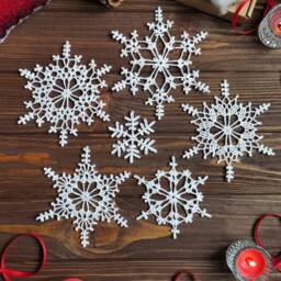 Crochet Snowflakes Set Of 6 Handmade Christmas Ornaments, Made To Order