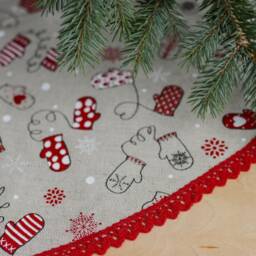 Merry Christmas Linen Tree Skirt, Large Decoration, Rustic Skirts, Fabric, Xmas Skirts - thumbnail 2