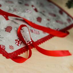 Merry Christmas Linen Tree Skirt, Large Decoration, Rustic Skirts, Fabric, Xmas Skirts - thumbnail 3
