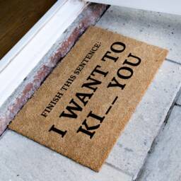 Funny Joke Mat - Finish This Sentence Doormat Welcome Personalised Housewarming Gift - thumbnail 2