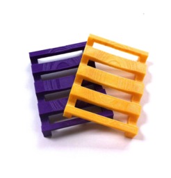 Couple Soap Dishes 3D Printed, One For Her, Him, Custom Dishes, Drain Soap Dishes, Trays, Holders, Purple/ Yellow Gold
