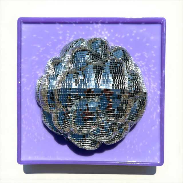"Melting Bubbles Disco Ball 3D Resin Wall Art - Lavender Disco Ball Sculpture Funky Dopamine Decor Kitschy Decor- 12""x12" - image 1