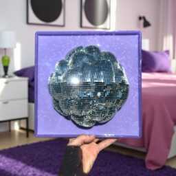"Melting Bubbles Disco Ball 3D Resin Wall Art - Lavender Disco Ball Sculpture Funky Dopamine Decor Kitschy Decor- 12""x12" - thumbnail 2