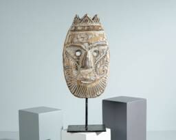 Mask Of Timor Wall Decor, On Stand, Ceremonial Statue, Sculpture, Traditional Art, Home Decoration, Halloween Appreciated Gift - thumbnail 1