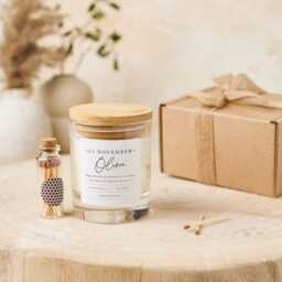 Personalised Birthday Scented Candle Gift For Her Friend Sister Mum Nanny With Your Text Custom Wooden Lid Name Date Keepsake Present - thumbnail 4