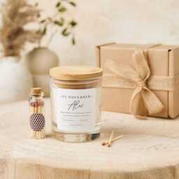 Personalised Birthday Scented Candle Gift For Her Friend Sister Mum Nanny With Your Text Custom Wooden Lid Name Date Keepsake Present - thumbnail 2