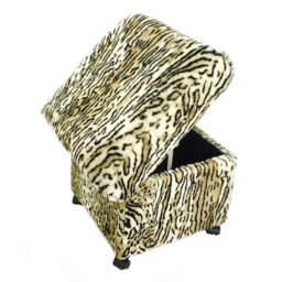 Fur Stool On Wheels, Seat Stool, Fur Leolook - thumbnail 4