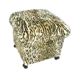 Fur Stool On Wheels, Seat Stool, Fur Leolook - thumbnail 3