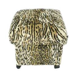 Fur Stool On Wheels, Seat Stool, Fur Leolook - thumbnail 2