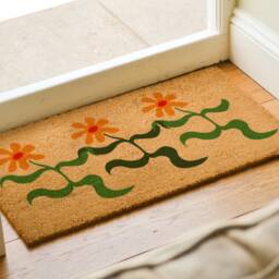 Dancing Flowers Doormat, Chic Floral Dancer Vintage-Inspired Whimsical Touch To Your Doorstep - thumbnail 2
