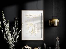 Dermal Filler Injection Sites Print For Aesthetic Clinic Decor, Foil Poster Wall Art, A4 Beauty Salon Information Sign, Nurse Gift - thumbnail 1