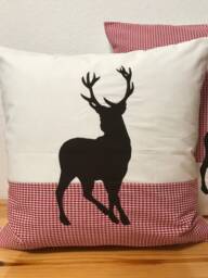 Country Style Cushion Cover Pillow Christmas White/Red - thumbnail 1