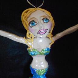 Mermaid/Ooak/Skinny Minny/Polymer Clay - thumbnail 2