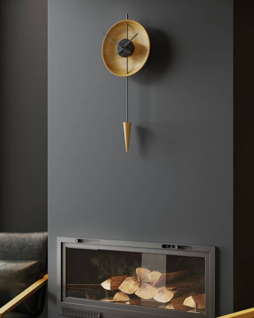 Large Light Wood Pendulum Wall Clock, Modern Scandinavian Decor, Silent Minimalist Design - image 1