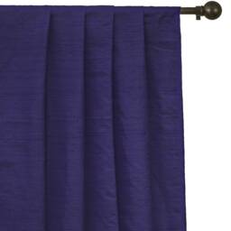 Dark Blue Silk Dupioni Curtain Panels - Rod Pocket, Grommet, Box Pleat, Three Pinch Tab Top & Plain Ring Top - thumbnail 1